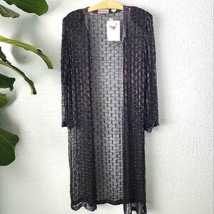 New trend 100% silk beaded made in india duster kimono